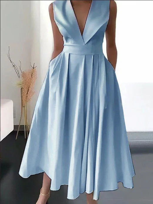 Women's Elegant Evening Cocktail Maxi Dresses 2025 High Waisted Deep V-Neck Sexy Dress For Woman Party Wedding Guest