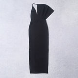 BEAUKEY Luxury Evening Orange HLBandage Dress Drape Maxi XL Asymmetric Sleeve Deep V Neck Sexy Party Stretchy Bodycon Dress