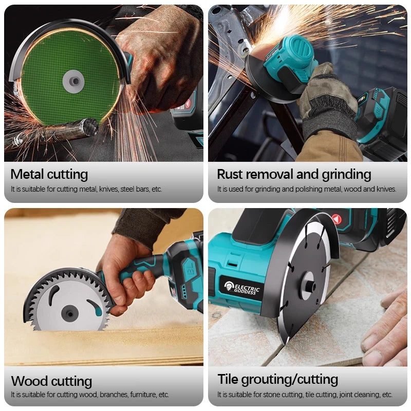 Makita 4 Inch CUT OFF Tool Cordless Cutting Saw Grinding Machine Power Tools Grinder Angle Grinder For DEWALT /Milwaukee