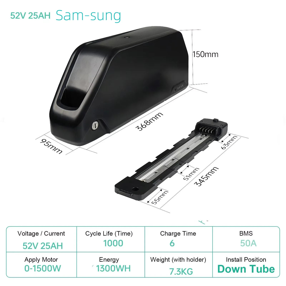 48V 30AH Electric Bike Battery 21700 Cells 60V 52V 48V Bikes Downtube Polly L-G 72V 15AH Scooter E-Bike Battery Pack for 0-2000W