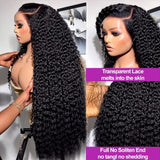 34 Inch Human Hair Water Wave Wig Natural Color 13x6 Frontal Curly Lace