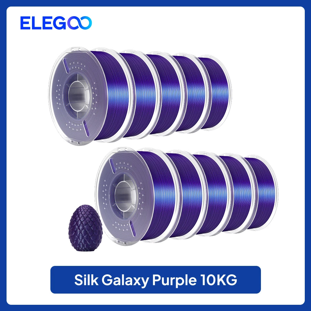 ELEGOO 5KG/10KG 1.75mm Silk PLA Filament,3D Printer Filament 1kg Gold Silver Fits for Most FDM 3D Printers