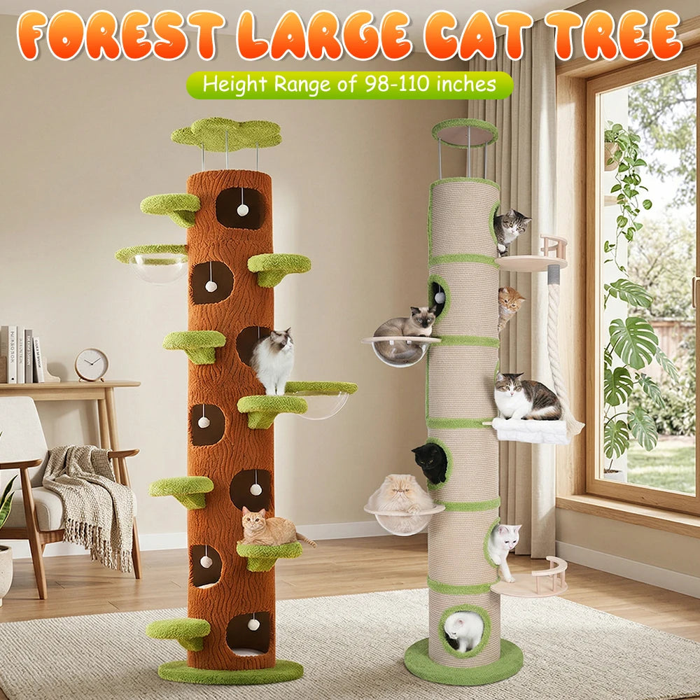 Forest Large Cat Modern Cat Tower with Sisal Scratching Pad Cat Climbing Frame Super Large Cat Tree Tower for Indoor Cats Adults
