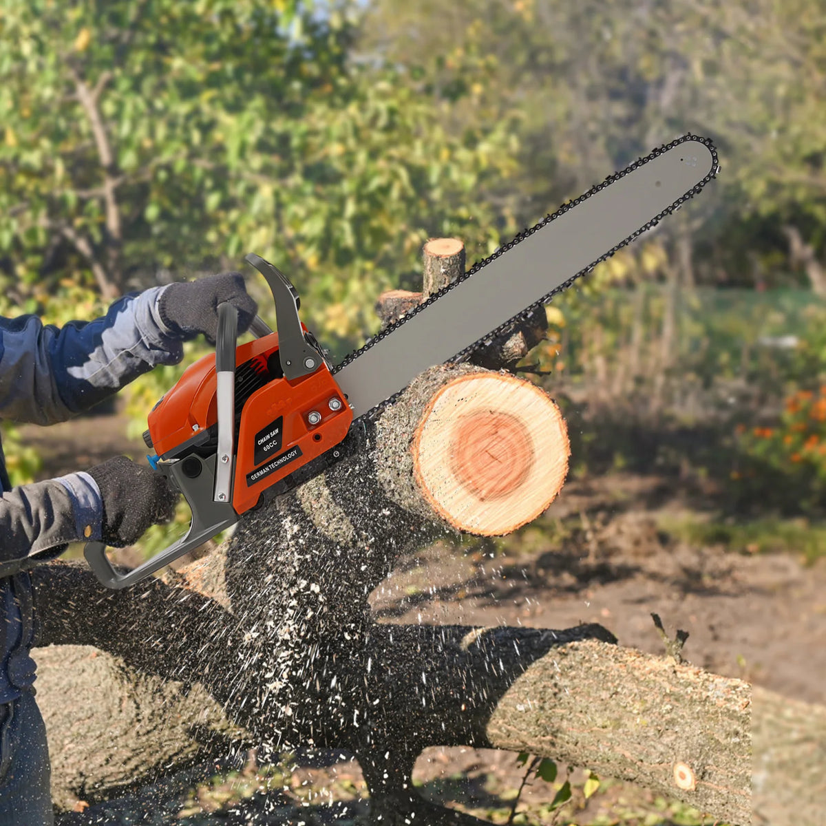 Handheld Cordless Petrol Chain Saw, Gas Powered Chainsaw, 60cc Gasoline Chainsaw Power Head,For Garden Pruning, Forest Logging,