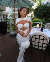 2025 New 3 Pieces Bikinis Sets Rivet Beach Cover up Hollow Out Beachwear Sexy Women's Swimsuit Cover-ups Strappy Beach Wear