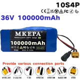 New 10S4P 36V 100000mAh Electric Scooter Lithium Battery 18650 Battery Pack 36V Suitable for Bicycle Scooter Battery+42V Charger