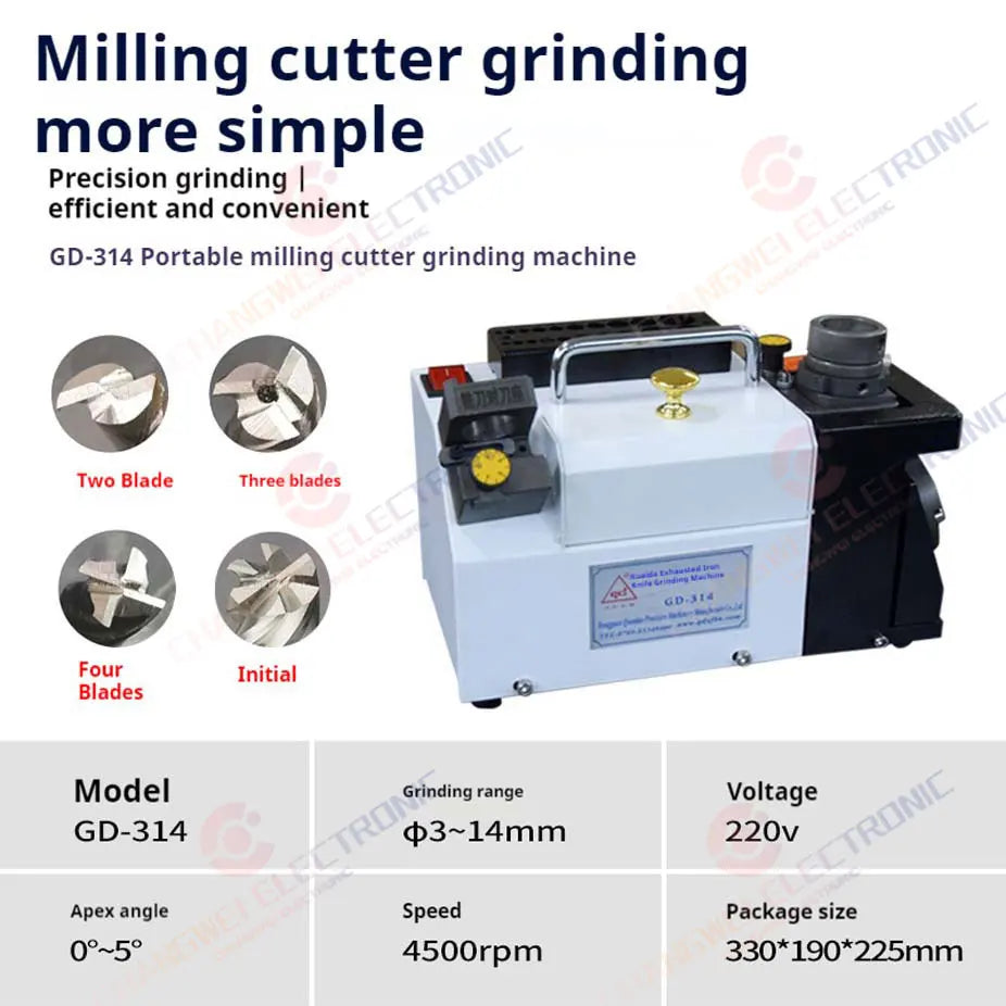Milling Cutter Grinder GD-314 Milling Cutter Grinder Carbide Tools 3-14mm Drill Portable Knife Grinder Milling Grinder