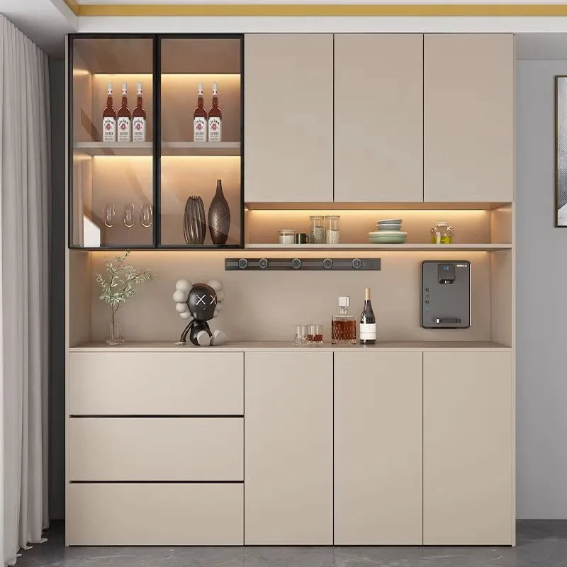 Solid wood wine  high cabinet, locker, integrated entrance cabinet against the wall,