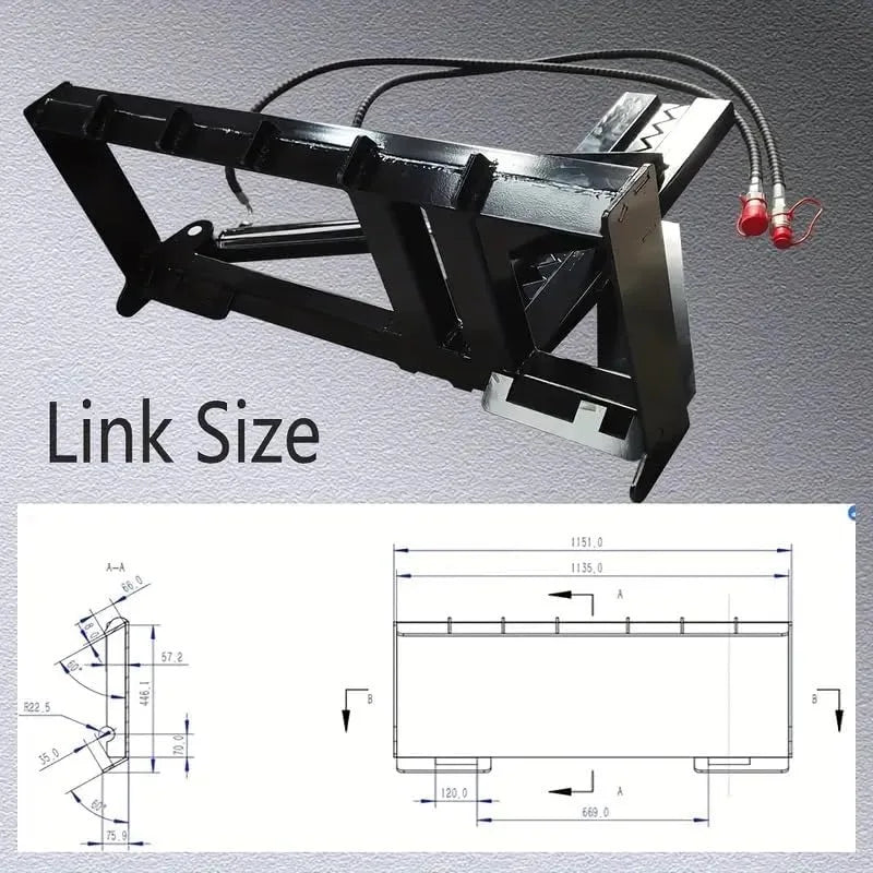 Heavy-Duty Tree Pole Puller Attachment Sturdy Metal Build with Adjustable Hydraulic System Effectively Extracts and Pulls Trees