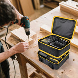Double-Layer Battery Storage Bag for DEWALT Batteries & Chargers – Heavy-Duty Carrying Case Fits 20V/60V （Bag Only)