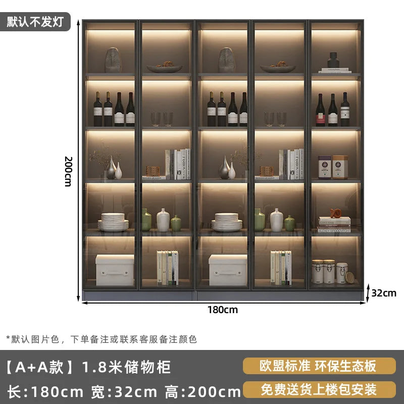 Customized sideboards, high cabinets, light luxury, modern living room storage cabinets, wine cabinets, integrated wall-walled