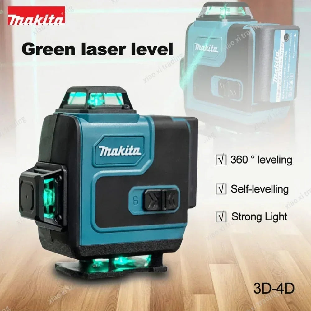 Makita High-Precision 16-Line 360 Horizontal Vertical Cross Level Green Light Laser High-Precision Wall-Mounted Portable Tool