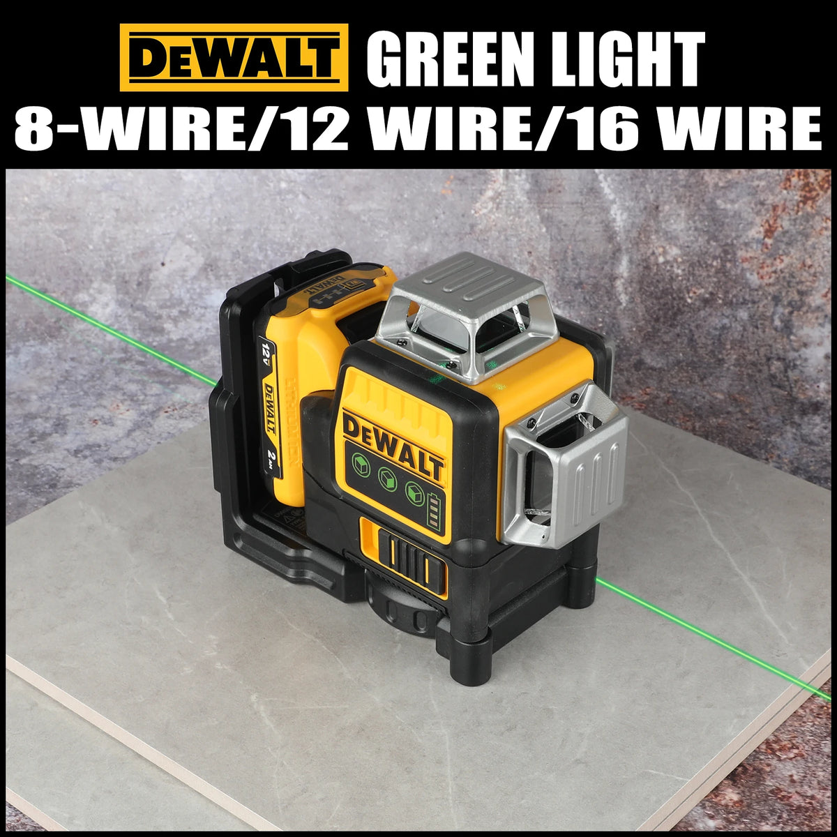 2026 Dewalt DW089LG 12V Green Laser Level, 12 Line 3-Sided 360° Vertical