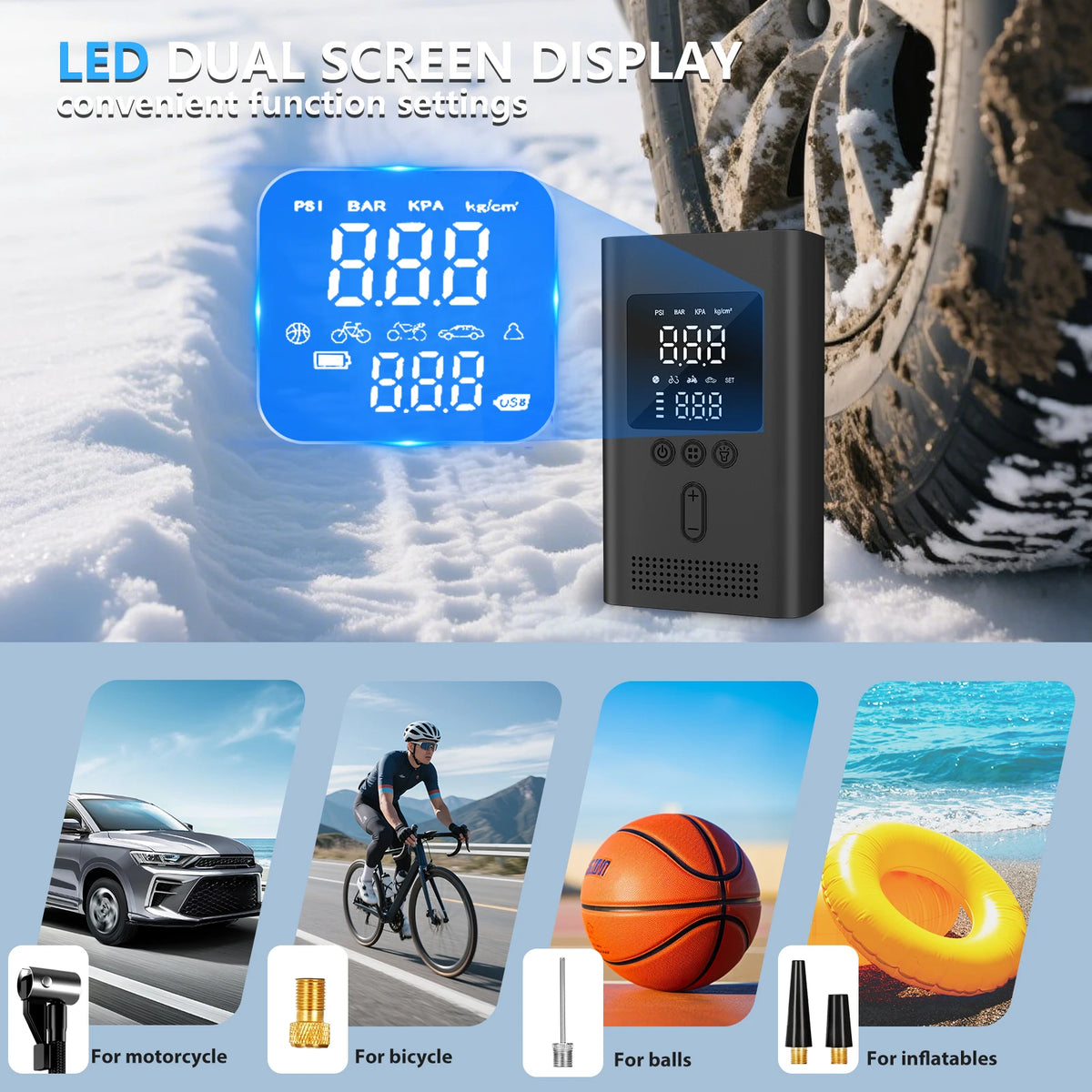 1500A Jump Starter Q9L with Air Compressor 150PSI Digital Tire Inflator Car Charger Booster Starting(9.0 Gas/6.5L Diesel)