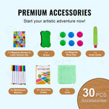 SucceBuy Standing Magnetic Drawing Board WordPad Art Easel with Painting Accessories Children Educational Toys for Kids Boy Girl