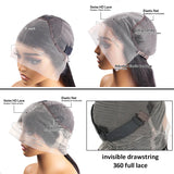 360 Full Lace Wig Human Hair Pre Plucked HD Lace Front Wig 13X4 13x6