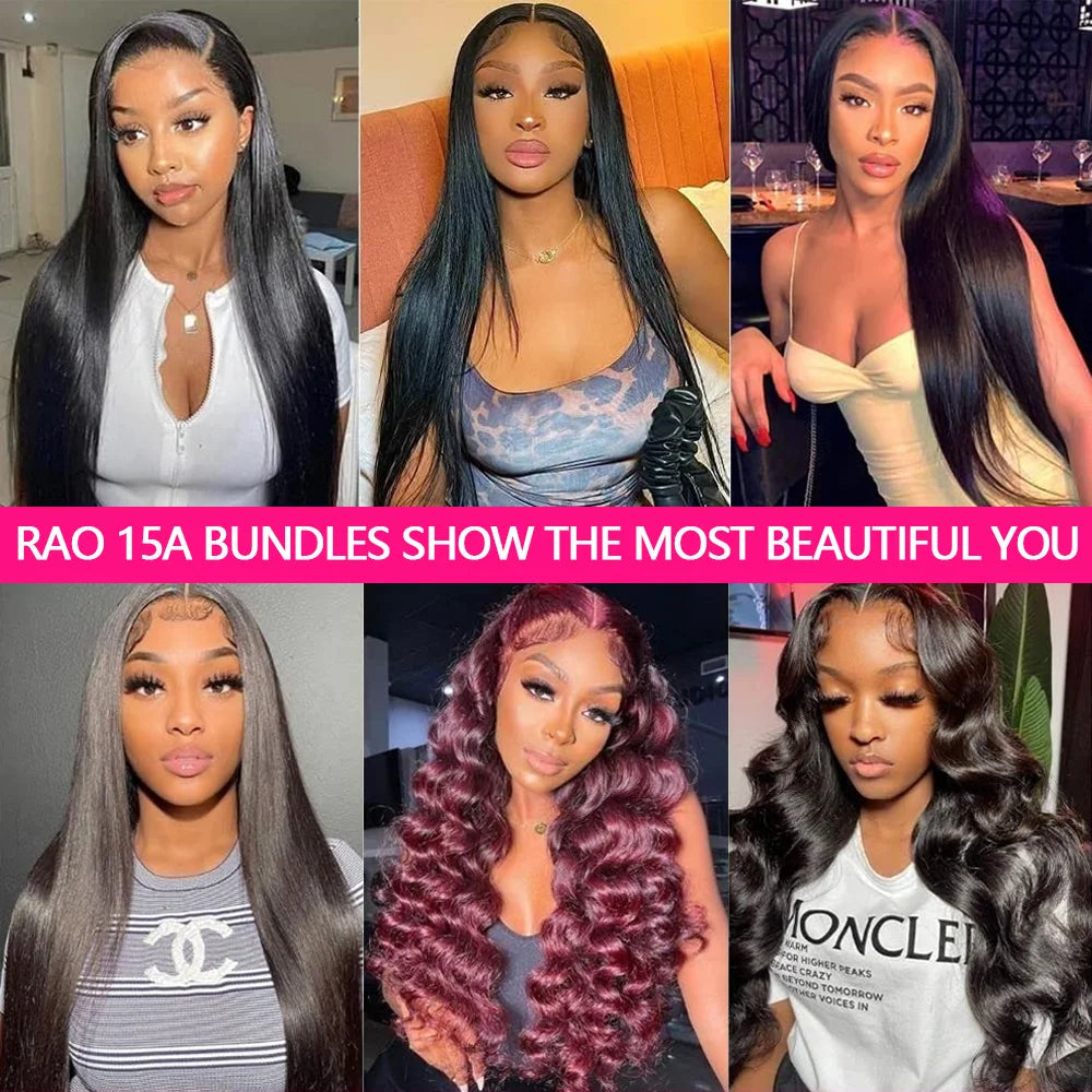 15A Double Drawn Straight Human Hair Bundle 100% Raw Human Hair 20 22 24Inch Unprocessed Virgin Human Hair Extension Top Quality