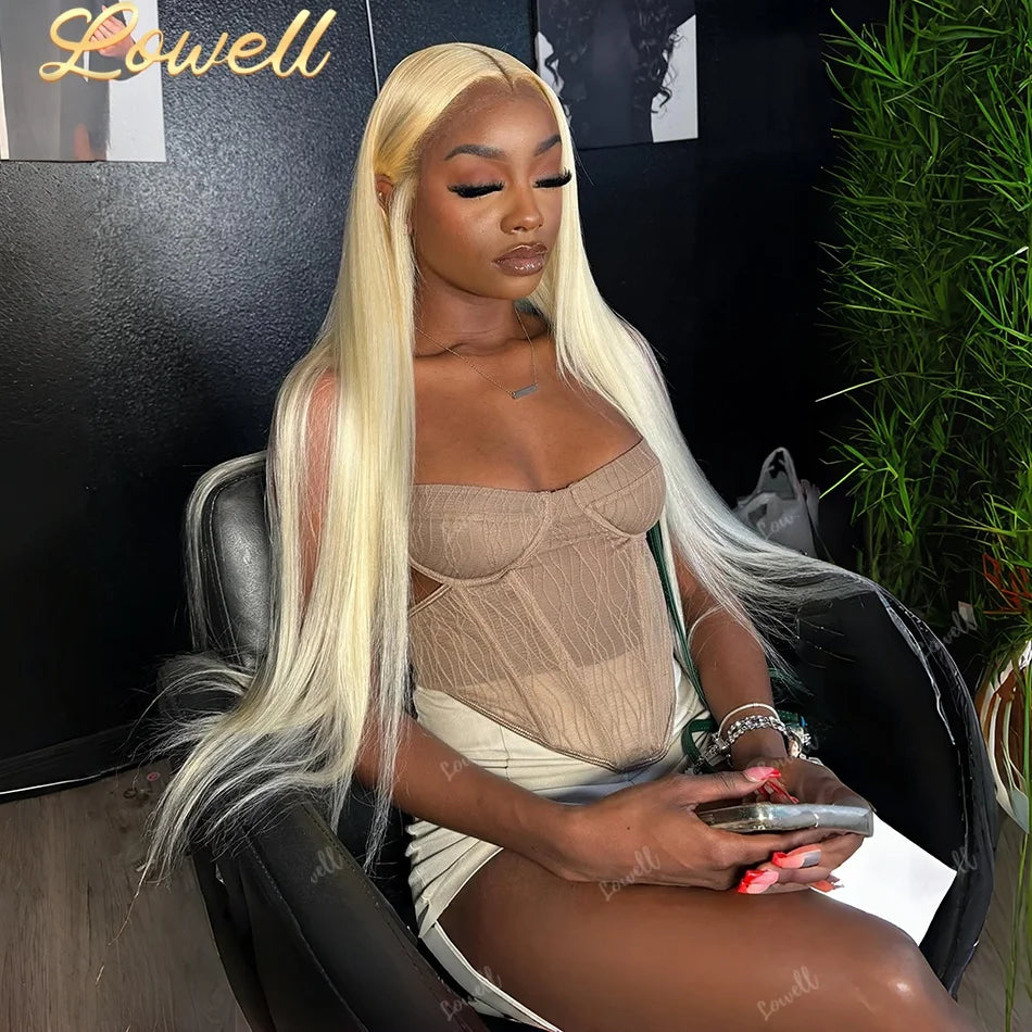 30Inch Blonde Human Hair Wig Straight 613 hd Lace Frontal Wig 13x6 13x4 Body Wave Lace Front Wig Honey Blonde Colored Human Hair
