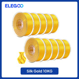 ELEGOO 5KG/10KG 1.75mm Silk PLA Filament,3D Printer Filament 1kg Gold Silver Fits for Most FDM 3D Printers