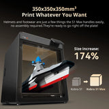 2026 New Anycubic Kobra S1 Max Multicolor 3D Printer Max 600mm/s Fast Speed with 350℃ Hotend Hardened Steel Nozzle 350×350×35