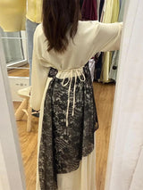 Elegant Women's Dress Full Sleeve Lace Patchwork Solid Straight Loose Female Dresses 2026 Spring Summer Casual Fashion Lady Robe