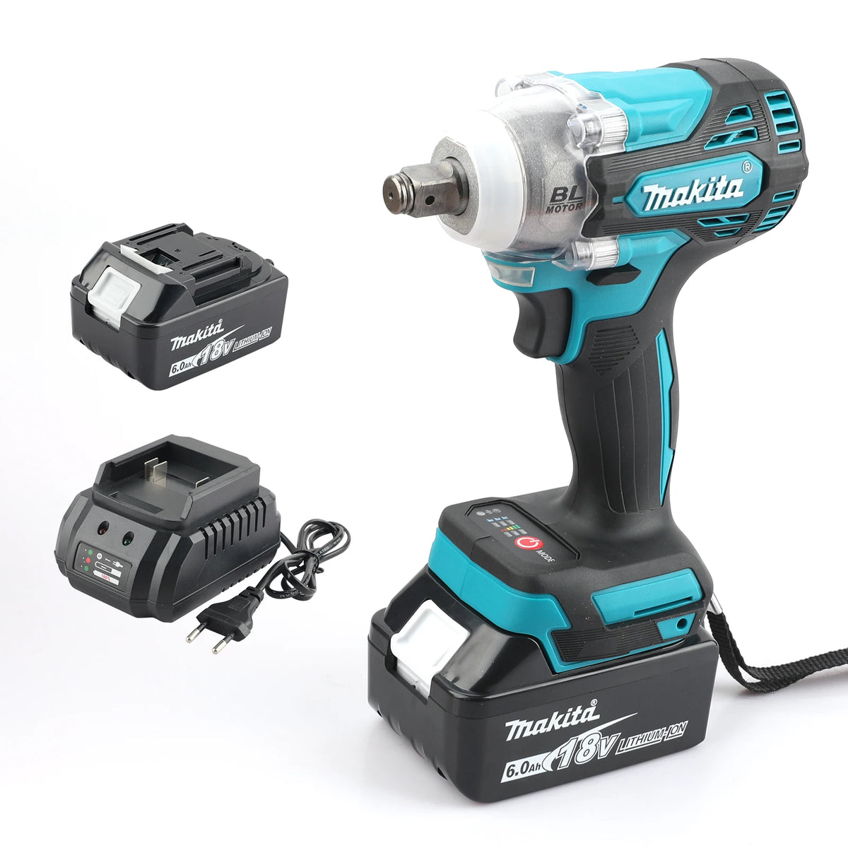 Makita DTW300 18V Brushless Impact Wrench – 1/2" Drive, 330 N·m Torque, 4-Speed, Compact 144mm, Auto-Stop, LED