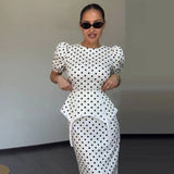 Women Dress Floral Print Satin Choker Neck Puff Sleeve Peplum Waist Maxi Dresses Elegant Vintage Beach Party Bodycon For Ladies