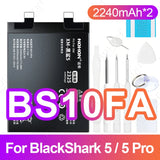 NOHON Replacement Battery for Black Shark 5 4 Pro 4S BlackShark 5Pro 4Pro BS10FA BS08FA Lithium Polymer Phone Batteries +Tools