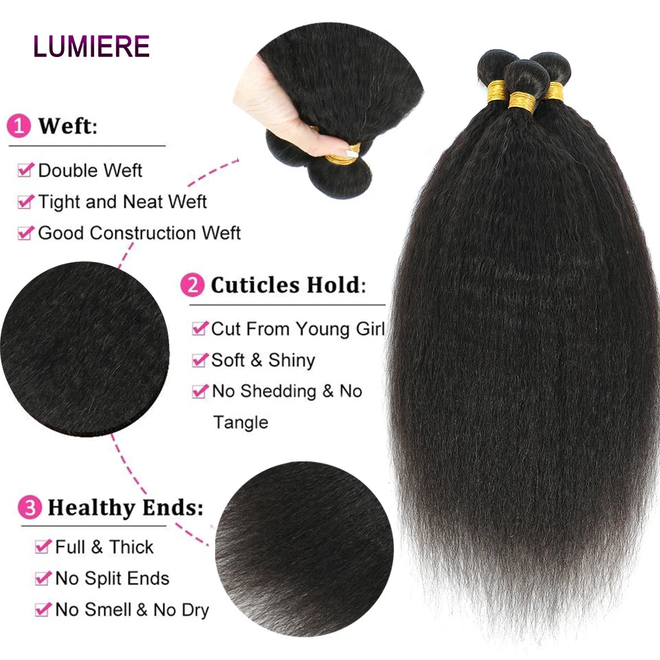 Kinky Yaki Straight Human Hair Bundle Virgin Unprocessed Jerry Curly Human Hair Extension Top Quality Wholeasle Double Weft