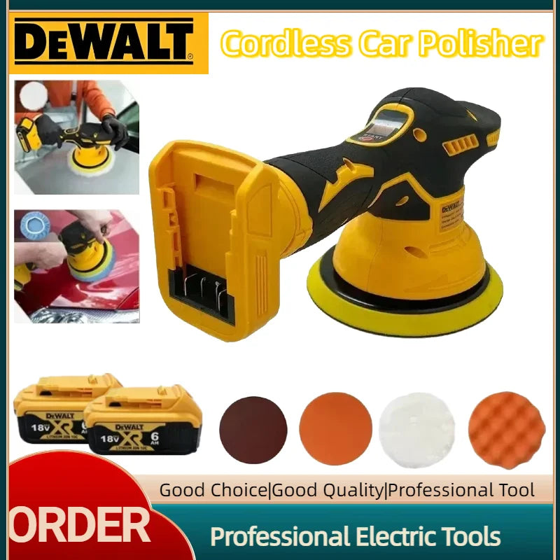 DeWALT 8 Gears Adjustable Cordless Car Polisher Electric Auto Waxing Sanding Sealing Glaze Tool For Dewalt 20V Battery