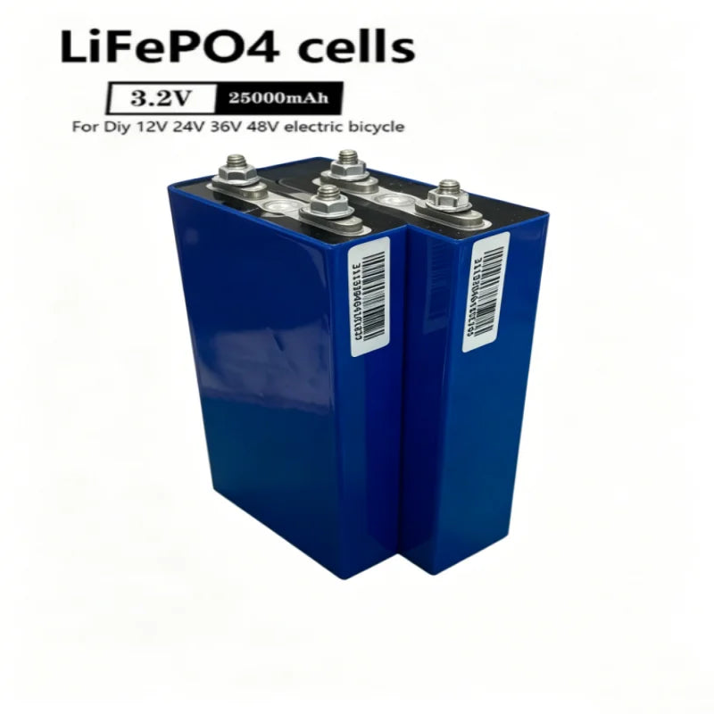 25000mAh 3.2V 25Ah LiFePO4 Battery Cell Lithium Iron Phosphate Deep Cycles for Diy 12V 24V 36V 48V Solar Energy UPS Power