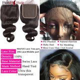 Body Wave Bundles 100% Human Hair with 4x4/5x5 Closure 20 22 24inch Raw Hair Extensions Bundles with 2x6 Midlle Part Closures