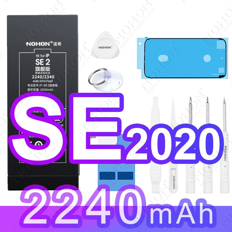NOHON High Quality 2160mAh Battery For iPhone SE 2022 2020 2016 SE2 SE3 11 12 13 14 Phone Replacement Batteries With Tool Kit