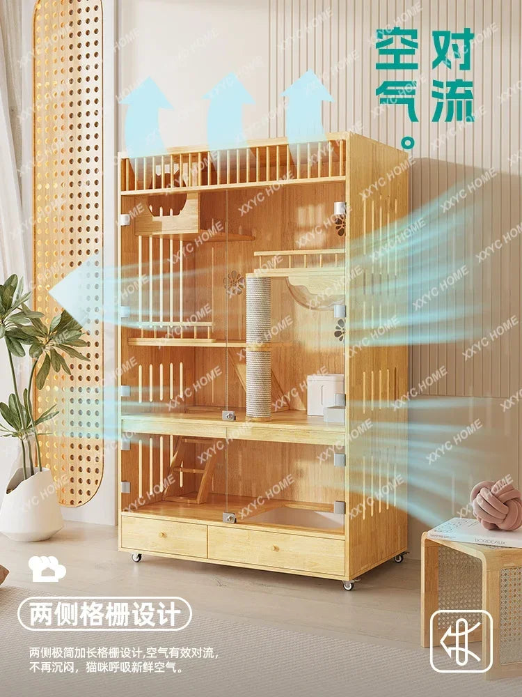 Cat Chamfer Home Cattery Luxury Cat Nest Large Space Cat Cage