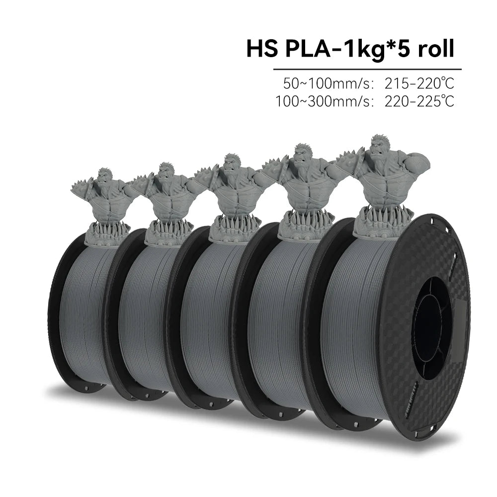 KINGROON High Speed PETG 3D Filament PLA/PETG 5KG 3D Printing Filament 1.75mm 100% Neatly Wound HS Filament 350mm/s Printing