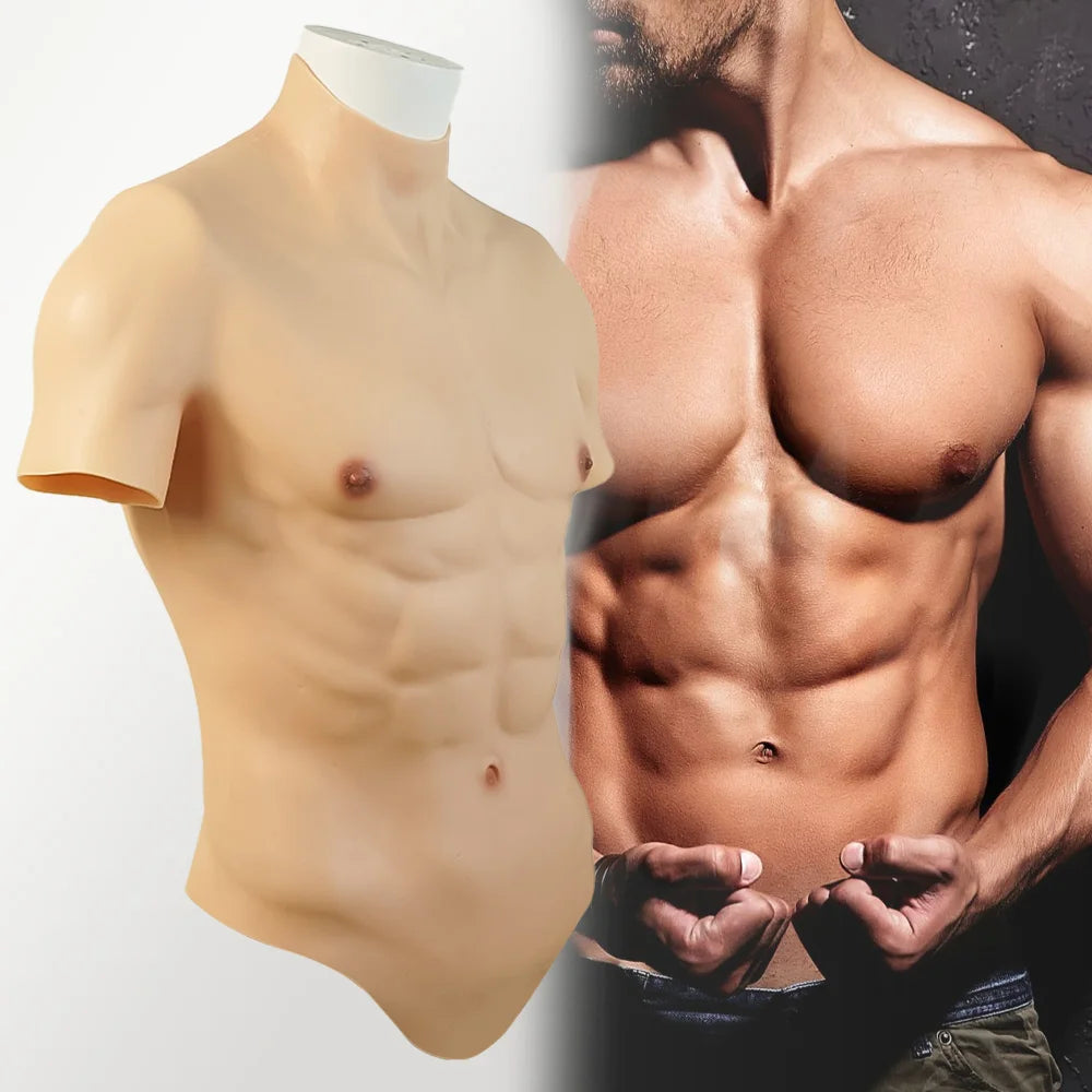 Silicone Muscle Chest Realistic Male Chest Vest Abdominal Muscle Simulation Skin Silicone Soft