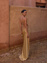 Sexy Backless Satin Dress Women Fashion O-neck Sleeveless High Waist Slim Maxi Dresses 2026 Summer Lady Beach Vacation Robe