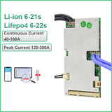 JBD Smart BMS 6S 8S 10S 12S 14S 15S 16S 18S 20S 21S 22S Li-ion BMS Lifepo4 100A 80A 50A 40A 24V 36V 48V 60V Built-in BT With NTC