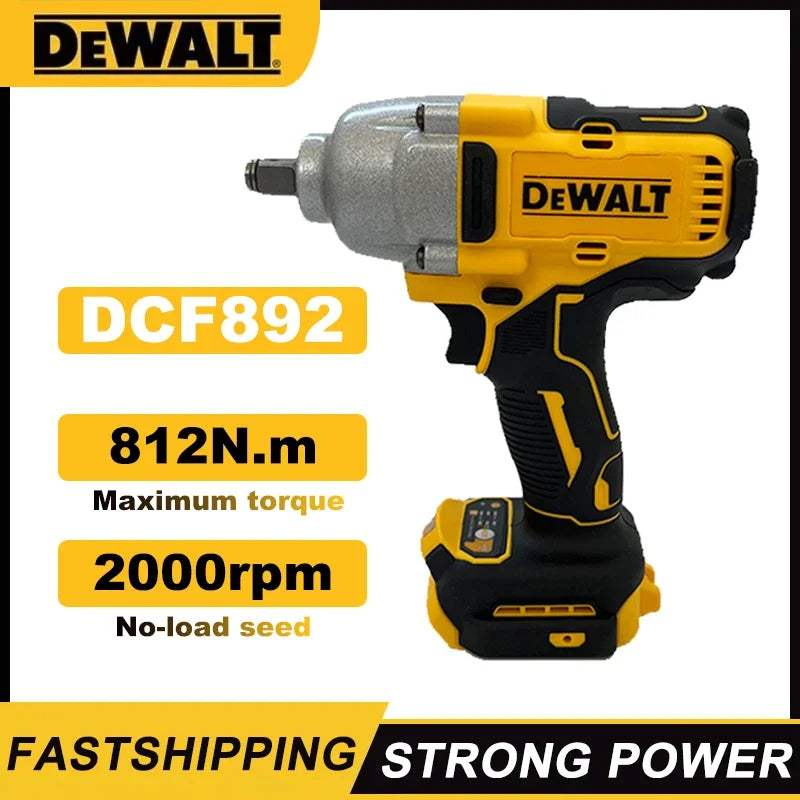 Dewalt DCF892 812N.m Brushless Electric Wrench 1/2 Inch Cordless Impact Driver High Torque Three Speed Auto Repair Power Tools