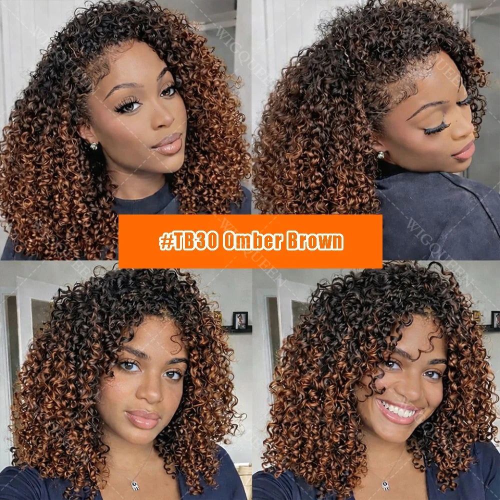 15A Small Spirals Curly Miracle Knots Feather Crochet Human Hair For Boho Braiding Invisible Knot PreSeparated Knotless Kinky Curly Crochet Human Hair Extensions Reusable Pre looped Natural Black Crochet Bundles With String Bulk 100% Human Hair Extensions