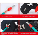 1250pcs Wire terminal crimping connector 0.25-10mm ² AWG23-7 Self adjusting ratchet wire crimping tool ferrule end crimping tool