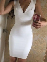 BEAUKEY Vintage Plunge V Tank Wine Red Bandage Dress Summer 2023 Women Criss Evening Party Dresses XL Green White Tight Vestidos