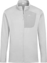 Pioneer Camp Mens Grid Fleece Jacket Full Zip Up Professional Mid Layer Outdoor Winter Thermal Sweatshirt with Chest Pocket