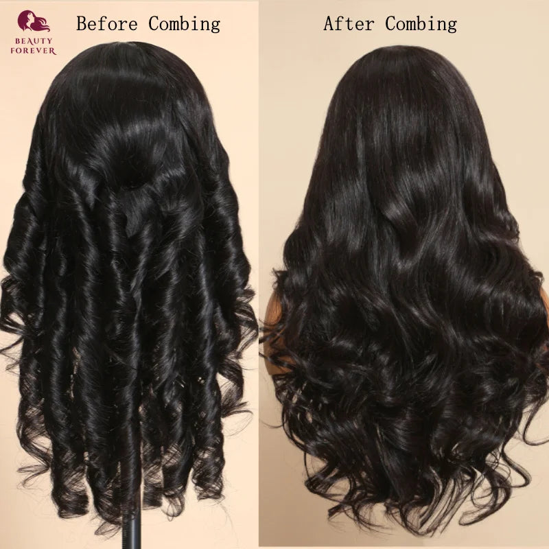 Beautyforever 3D Body Wave Bye-Bye Knots Glueless Wig Human Hair Ready to Wear Lace Front Wig 100% Raw Human Hair Wig Drawstring