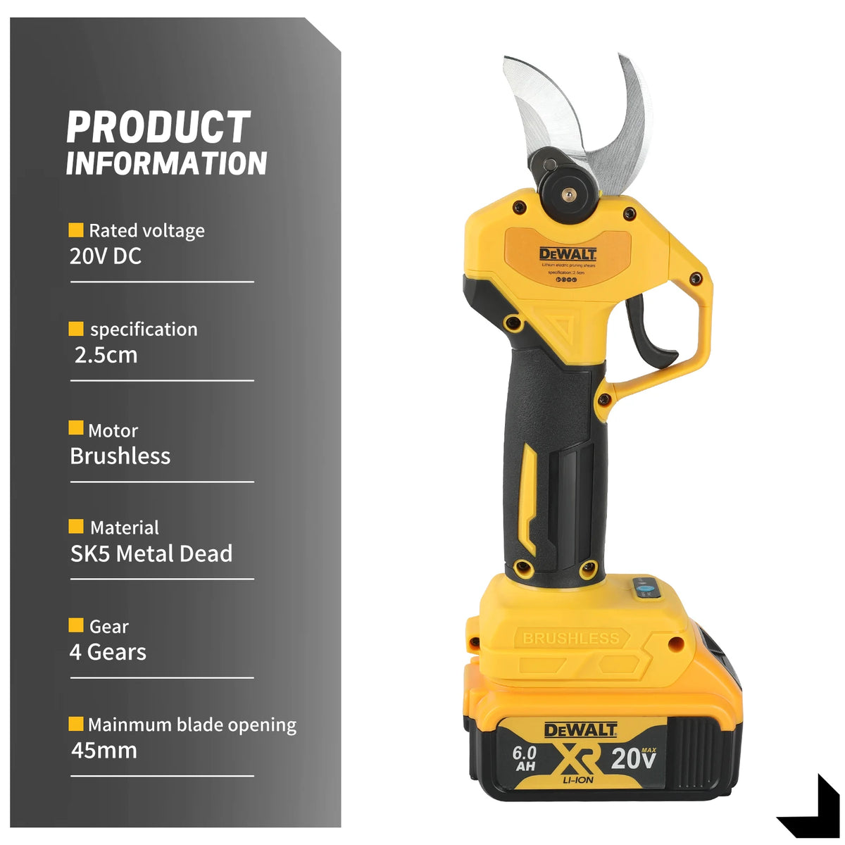 Dewalt MPP569 18V Brushless Cordless Pruning Shears:The Ideal Tool for Effortless and Precise Fruit Tree&Branch Trimming