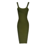 2025 New Summer Sling Halte Army Bandage Dress Sexy Eelegant Female Nightclub Celebrity Birthday Party Bodycon Dreess