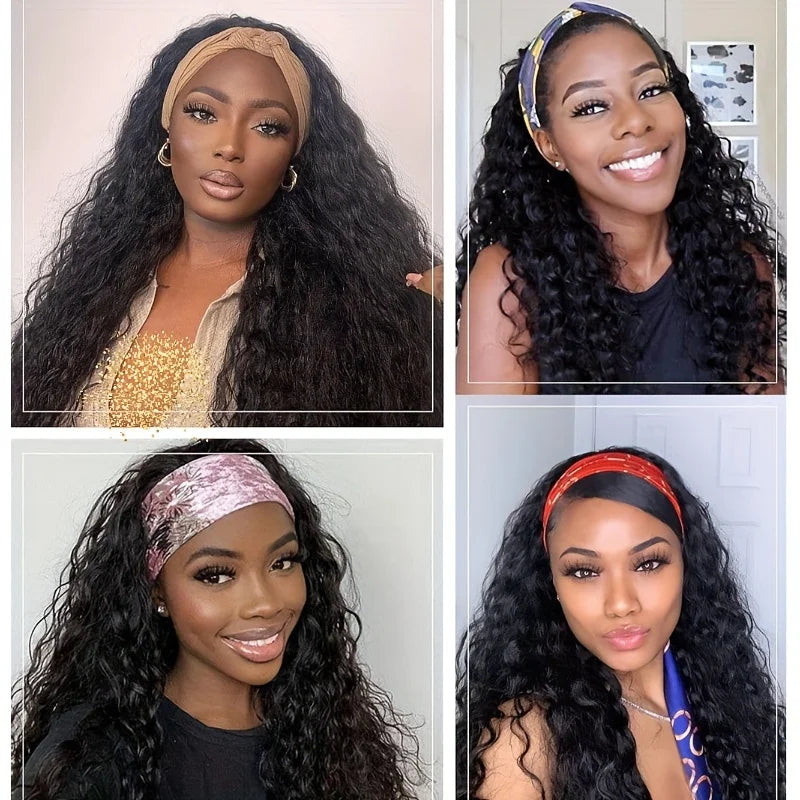 Human Hair 200% Density Headband Wig Human Hair Wigs Wear and Go