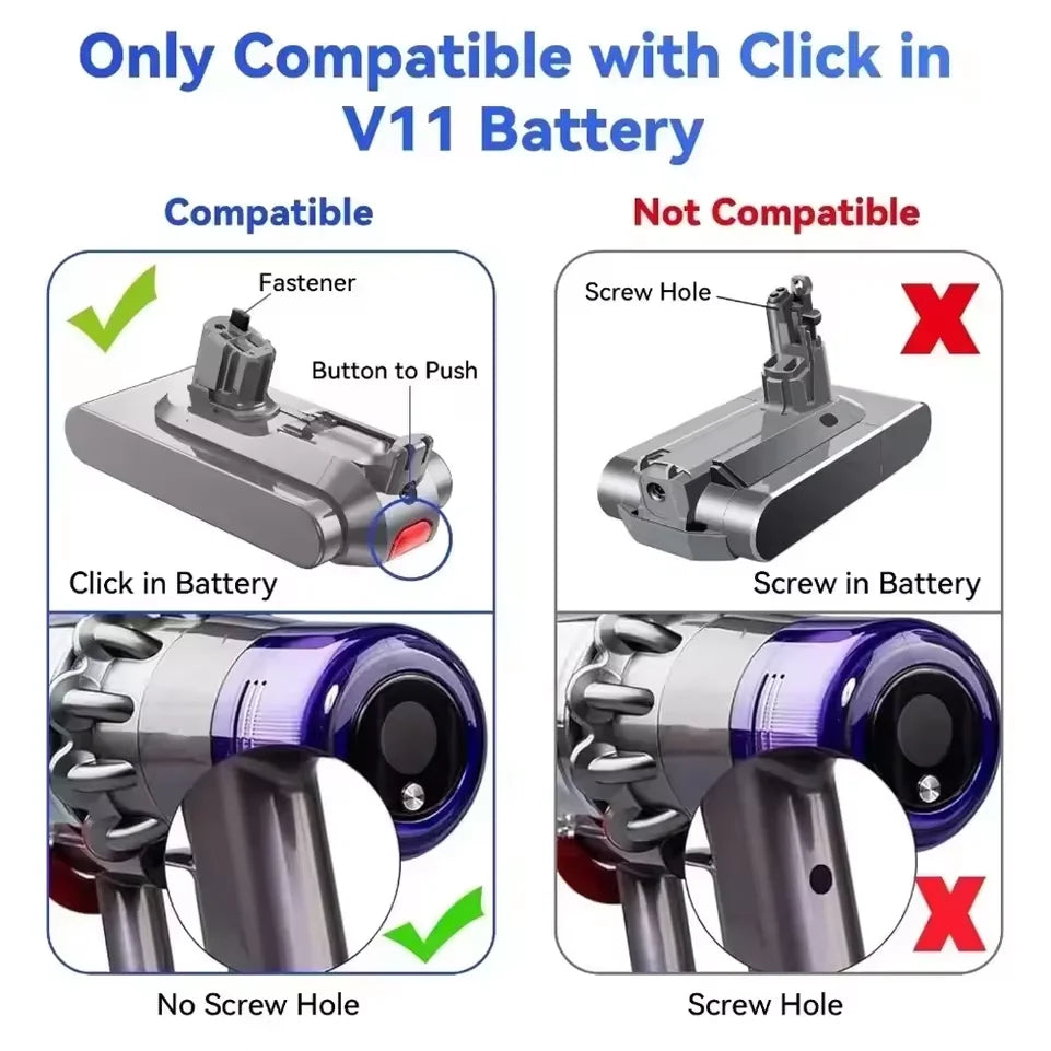 TPCELL For Dyson V11/V15 Removable Battery 4/5Ah TABLESS cell compatible V11 Absolute V11 Animal V11 Fluffy Extra Vacuum Cleaner