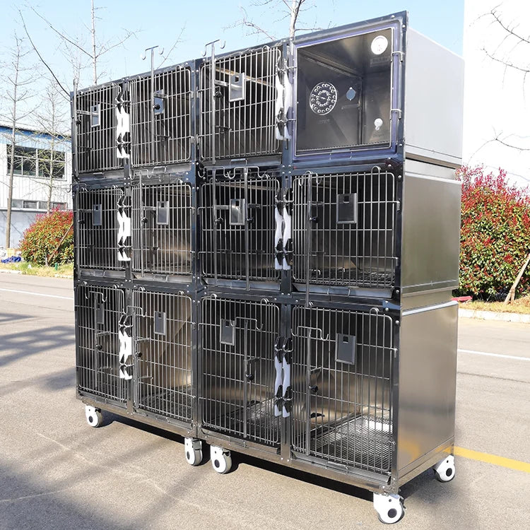 Veterinary Cage Twelve Compartments for Pet Hospital Pet Cages Dog Cat Veterinary