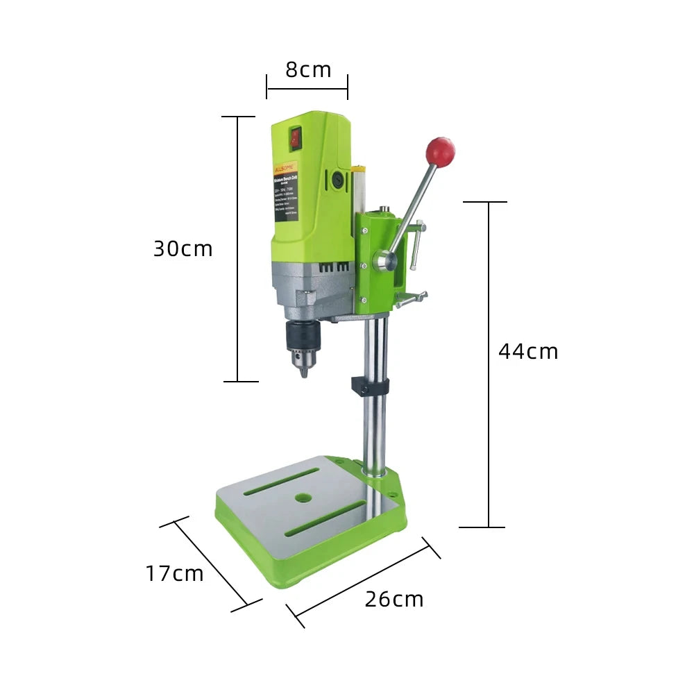 Allsome Bench Drill Press,Variable Speed Benchtop Drill Machine,6-Speed,Green